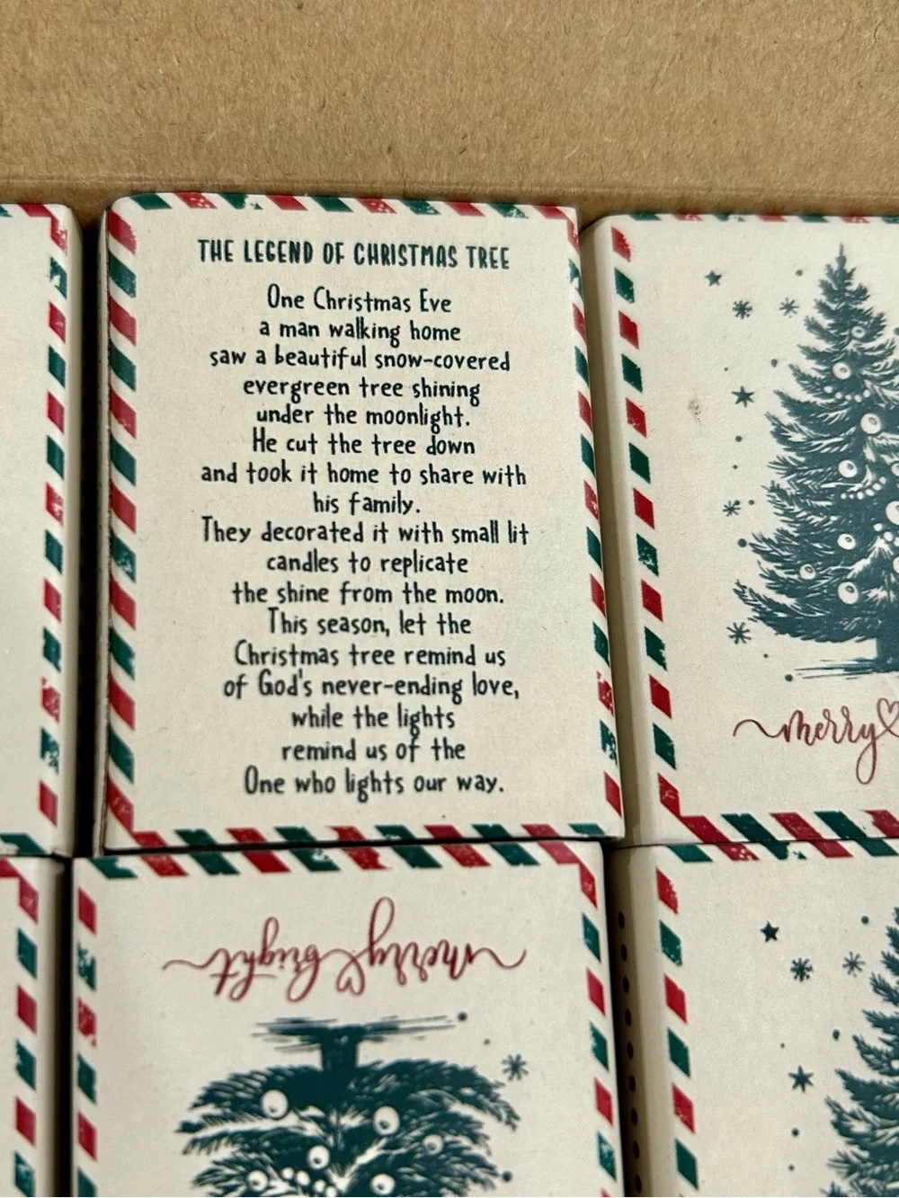 Holiday Mini Christmas Tree Matchbox Favors Positive Resin gift event family